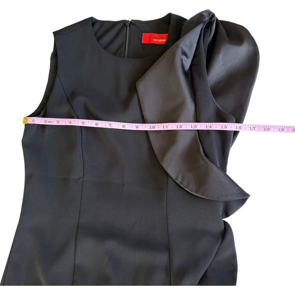 CARMEN MARC VALVO Infusion Black Ruffle Dress Size 2 Prom Elegant Formal Gown - Picture 10 of 16